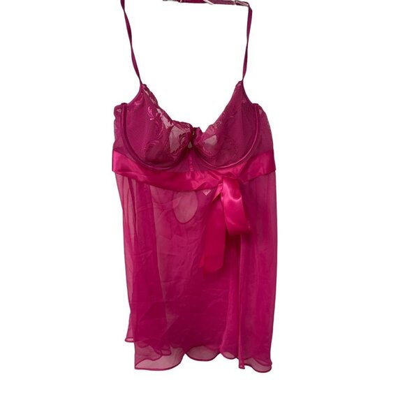 Vintage 05 Victoria's Secret Very Sexy 507344 Camisole Babydoll Pink Sheer 36C - Picture 2 of 7